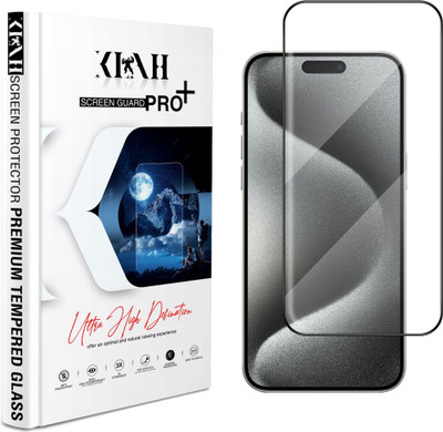 KLAH Edge To Edge Screen Guard for Apple iPhone 15 Pro Max, High Transparency HD+ Glass Protection(Pack of 1)