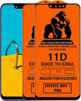 ANILUQ Edge To Edge Screen Guard for Infinix Hot 7 Pro(Pack of 2)