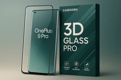 CASEOGEN Edge To Edge Screen Guard for OnePlus 9 Pro 5G Tempered Glass Screen Protector for Mobile – 9H Hardness, Anti-Fingerprint, Easy Installation, Full Coverage, Scratch Resistant(Pack of 1)