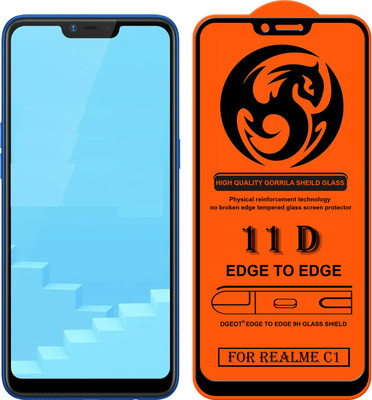 XRENGTH Edge To Edge Tempered Glass for Realme C1(Pack of 1)