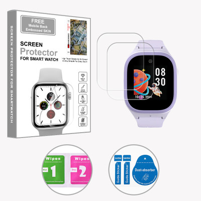 ARBAN Edge To Edge Screen Guard for Noise Scout Kids 1.4 inch (FREE 1 MOBILE EMBOSSED SKIN) SMARTWATCH SCREEN GUARD(Pack of 2)