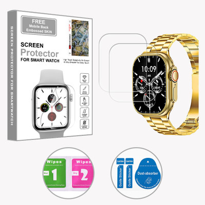SOMTONE Edge To Edge Screen Guard for PunnkFunnk 24K Gold 2.09 inch (FREE 1 MOBILE EMBOSSED SKIN) SMARTWATCH SCREEN GUARD(Pack of 2)