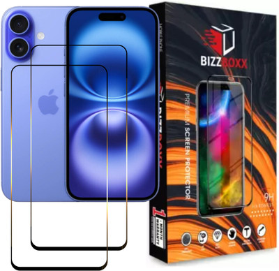 BizzBoxx Edge To Edge Screen Guard for Apple iPhone 16 Plus, iPhone 16 Plus, iPhone 16+, 16 plus, Precise Curved Edges, Scratch Guard, temper glass guard, screen guard, temper glass(Pack of 2)