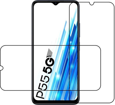 ARMORX Edge To Edge Tempered Glass for ITEL P55 smart mobile Impossible tempered glass ITEL P55 5G(Pack of 2)