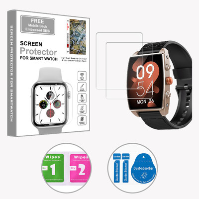 ARBAN Edge To Edge Screen Guard for Pebble Mega 2.06 inch (FREE 1 MOBILE EMBOSSED SKIN) SMARTWATCH SCREEN GUARD(Pack of 2)