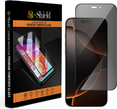 MS-Shield Edge To Edge Screen Guard for Apple iPhone 16 Pro Max, Anti-Spy Privacy Glass Protection(Pack of 1)