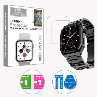 SOMTONE Edge To Edge Screen Guard for Noise ColorFit Chrome 1.85 inch (FREE 1 MOBILE EMBOSSED SKIN) SMARTWATCH SCREEN GUARD(Pack of 2)
