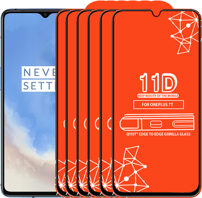 Qyist Edge To Edge Tempered Glass for Oneplus 7T(Pack of 6)