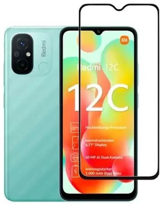A-Allin1 Edge To Edge Tempered Glass for Redmi 12C, Screen Protector Slim 9H Hard 2.5D(Pack of 1)