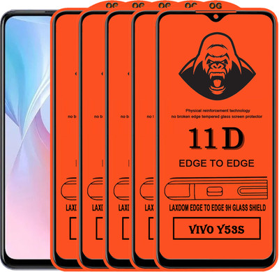Laxdom Edge To Edge Tempered Glass for VIVO Y53S(Pack of 5)