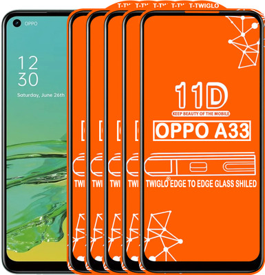 TWIGLO Edge To Edge Tempered Glass for OPPO A33(Pack of 5)