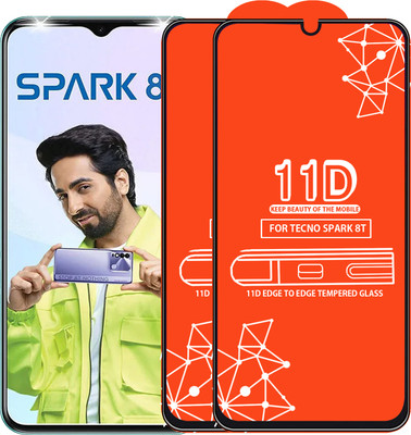 Qyist Edge To Edge Tempered Glass for Tecno Spark 8T(Pack of 2)