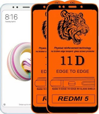 1DOLLAR Edge To Edge Tempered Glass for Mi Redmi 5 -11D Glass (Packof 2)(Pack of 2)