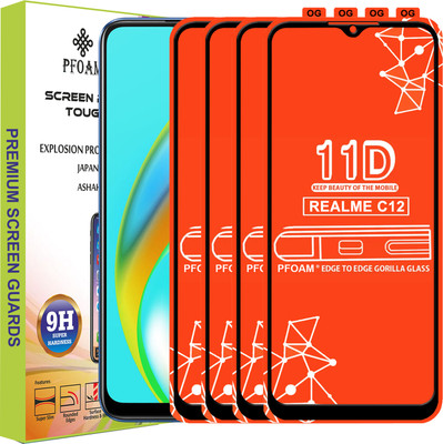 PFOAM Edge To Edge Tempered Glass for REALME C12(Pack of 4)