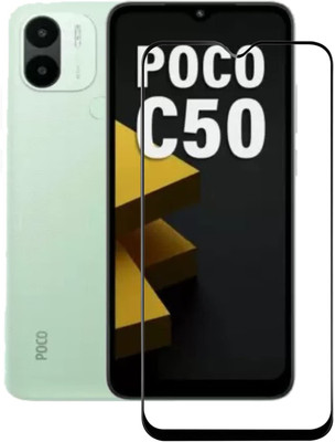 O2MG Edge To Edge Tempered Glass for POCO C50(Pack of 1)