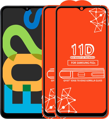 Qyist Edge To Edge Tempered Glass for Samsung Galaxy F02S(Pack of 2)