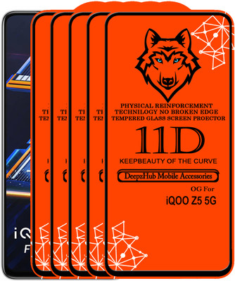DeepzHub Edge To Edge Tempered Glass for IQOO Z5 5G(Pack of 5)