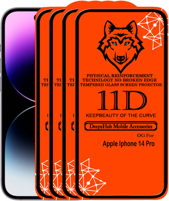 CRodible Edge To Edge Tempered Glass for iPhone 14 Pro(Pack of 4)