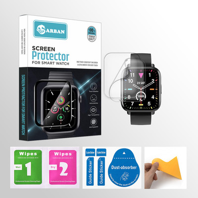 ARBAN Edge To Edge Tempered Glass for GIONEE STYLFIT GSW6 1.7 inch Smartwatch 2 PROTECTOR + 2 WIPES + 2 DUST REMOVAL STICKER + 1 WIPER(Pack of 2)