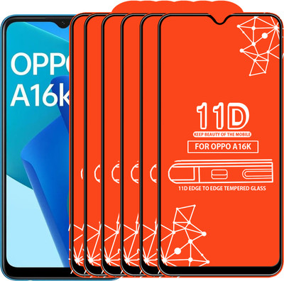 Qyist Edge To Edge Tempered Glass for Oppo A16K(Pack of 6)