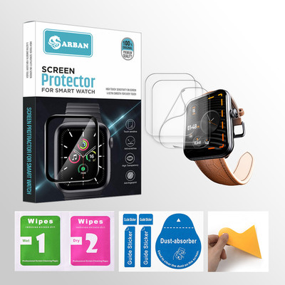 ARBAN Edge To Edge Tempered Glass for boAt Xtend Plus 1.78 inch Smartwatch 3 PROTECTOR + 3 WIPES + 3 DUST REMOVAL STICKER + 1 WIPER(Pack of 3)