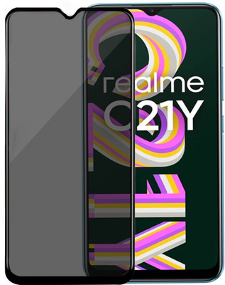 HUPSHY Edge To Edge Tempered Glass for realme C21Y(Pack of 1)