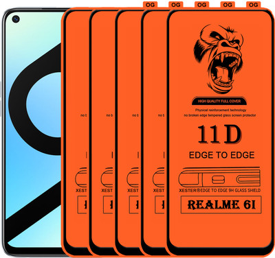 PFOAM Edge To Edge Tempered Glass for REALME 6I(Pack of 5)