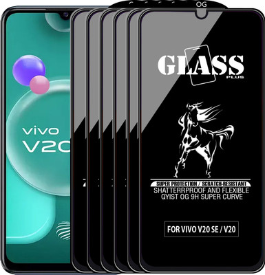 Qyist Edge To Edge Tempered Glass for VIVO V20 SE(Pack of 6)