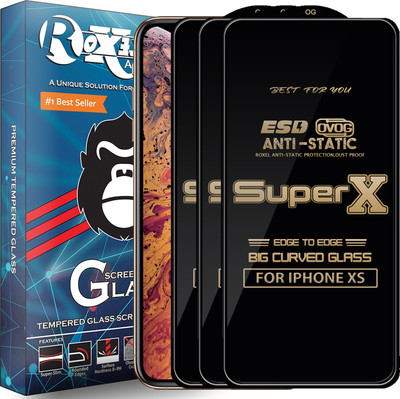 Roxel Edge To Edge Tempered Glass for Apple iPhone XS(Pack of 3)