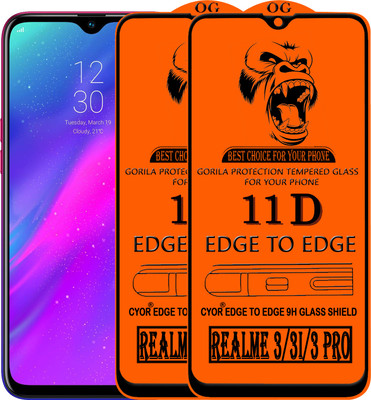 CYOR Edge To Edge Tempered Glass for REALME 3 PRO(Pack of 2)