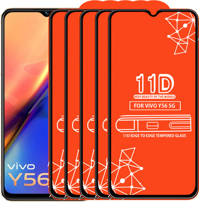 Qyist Edge To Edge Tempered Glass for Vivo Y56 5G(Pack of 5)