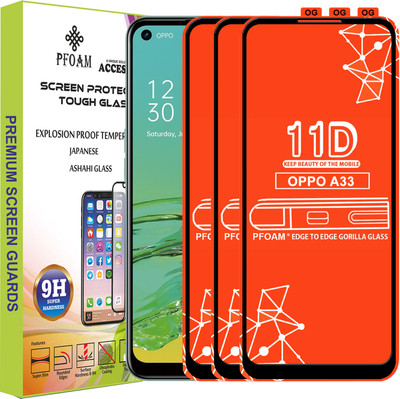 PFOAM Edge To Edge Tempered Glass for OPPO A33(Pack of 3)