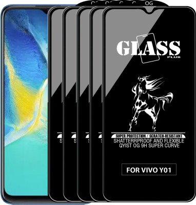 Qyist Edge To Edge Tempered Glass for VIVO Y01(Pack of 5)