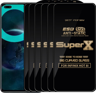Qyist Edge To Edge Tempered Glass for INFINIX HOT 8I(Pack of 6)