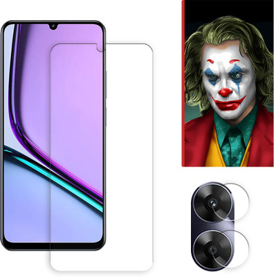 SOMTONE Edge To Edge Tempered Glass for Realme Note 60 4G Tempered Glass Screen Protector | Anti-Scratch | Edge to Edge Full Coverage | 9H Hardness ( 1 FRONT SCREEN GUARD + 1 CAMERA LENS PROTECTOR + 1 FREE BACK EMBOSSED SKIN026 )(Pack of 1)
