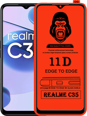 Laxdom Edge To Edge Tempered Glass for REALME C35(Pack of 1)