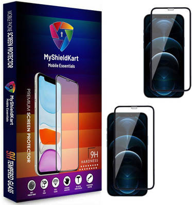 MyShieldKart Edge To Edge Tempered Glass for iPhone 12 Mini (5.4 Inch)**NeoShield**Millitary Grade-Anti Explosion-Tempered Glass/Full Screen Coverage-Edge to Edge/9H Hardness/With Easy Installation Kit(Pack of 2)