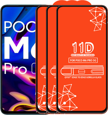 Qyist Edge To Edge Tempered Glass for Poco M6 Pro 5G(Pack of 3)