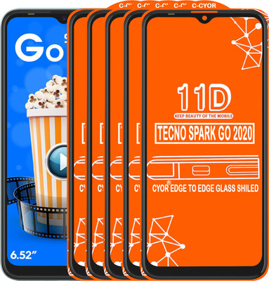 CYOR Edge To Edge Tempered Glass for TECNO SPARK GO 2020(Pack of 5)