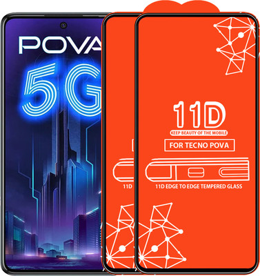 Roxel Edge To Edge Tempered Glass for Tecno Pova(Pack of 2)