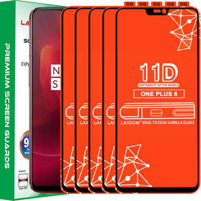 Laxdom Edge To Edge Tempered Glass for OnePlus 6(Pack of 5)