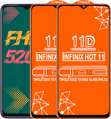 TWIGLO Edge To Edge Tempered Glass for INFINIX HOT 11(Pack of 2)