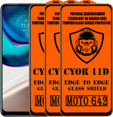 CYOR Edge To Edge Tempered Glass for MOTO G42(Pack of 3)