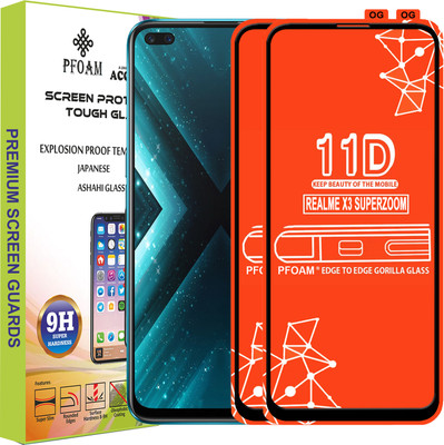 PFOAM Edge To Edge Tempered Glass for REALME X3 SUPERZOOM(Pack of 2)