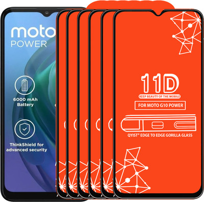 Qyist Edge To Edge Tempered Glass for Motorola G10 Power(Pack of 6)