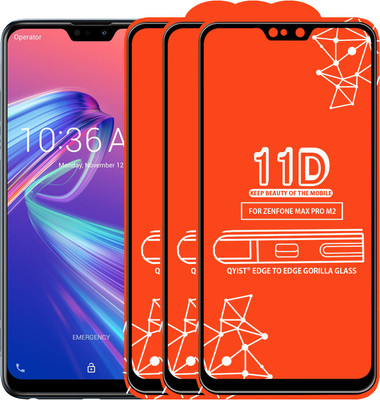Qyist Edge To Edge Tempered Glass for Asus Zenfone Max Pro M2(Pack of 3)