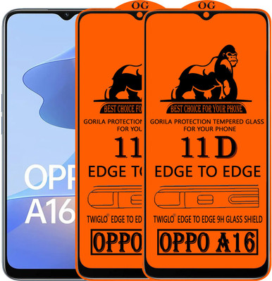 TWIGLO Edge To Edge Tempered Glass for OPPO A16(Pack of 2)