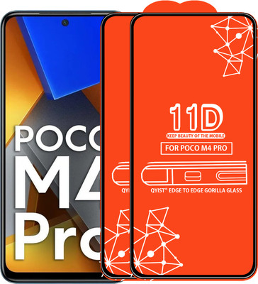 Qyist Edge To Edge Tempered Glass for Poco M4 Pro(Pack of 2)