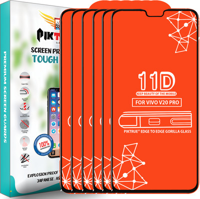 PikTrue Edge To Edge Tempered Glass for Vivo V20 Pro(Pack of 6)