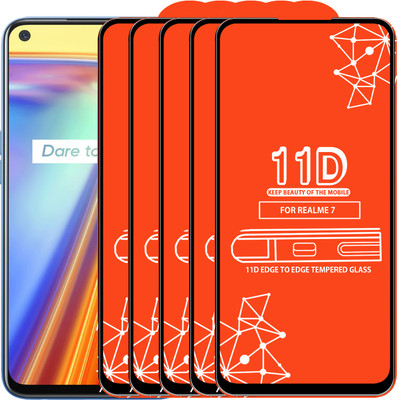 Qyist Edge To Edge Tempered Glass for Realme 7(Pack of 5)